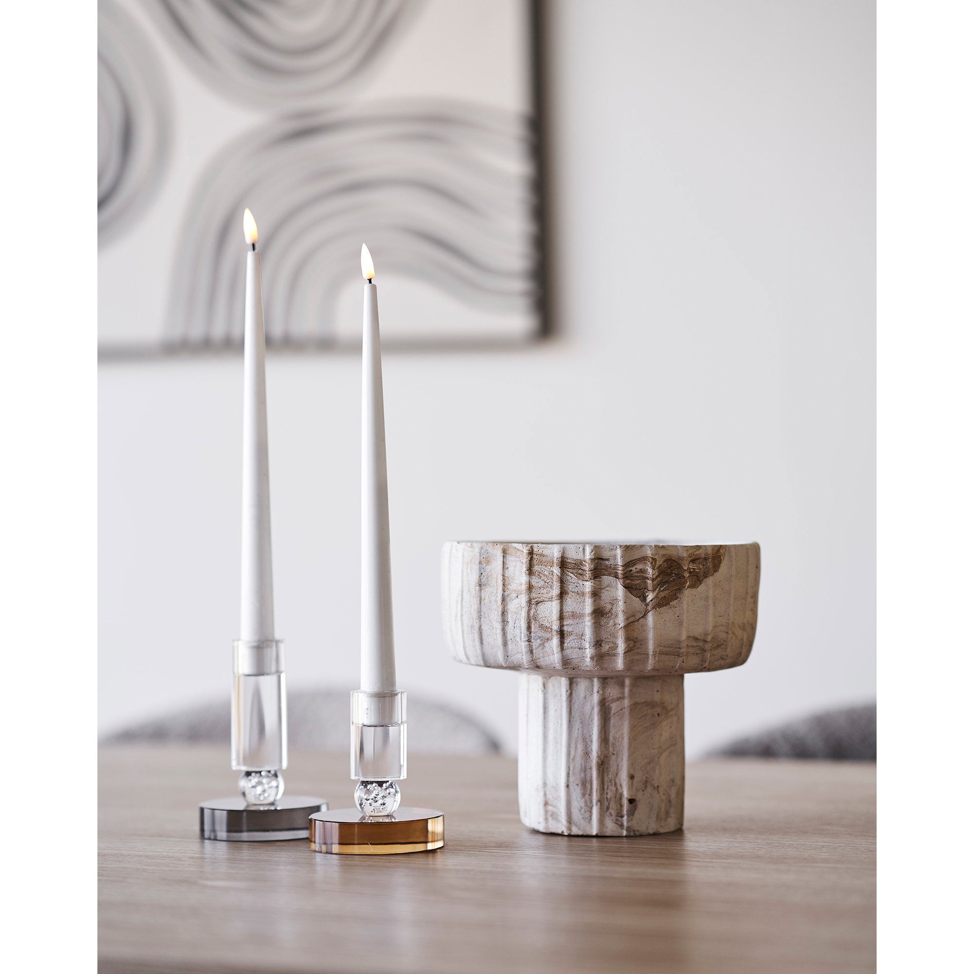 Candle Holder – Brown / White