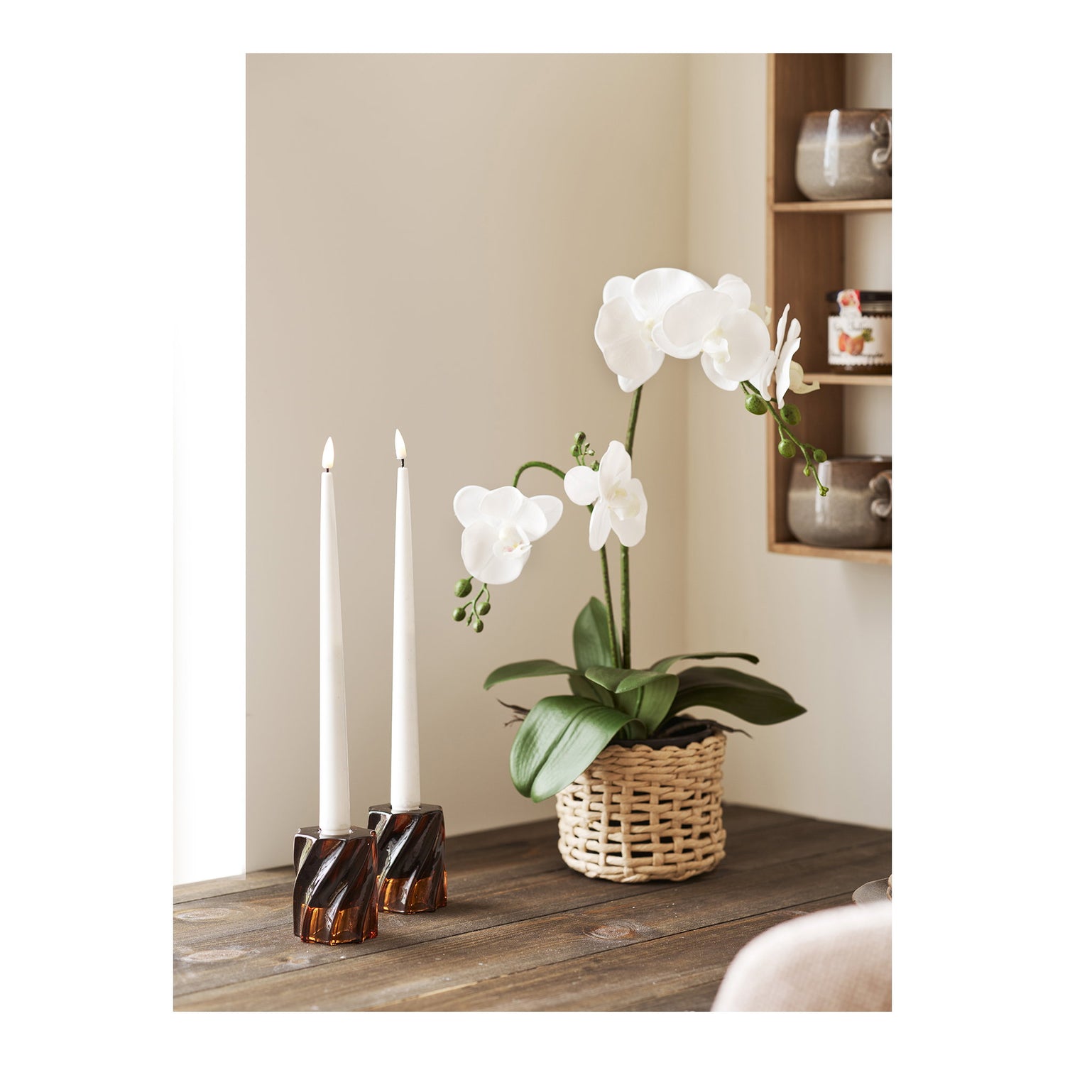 Candle Holder – Smoked brown