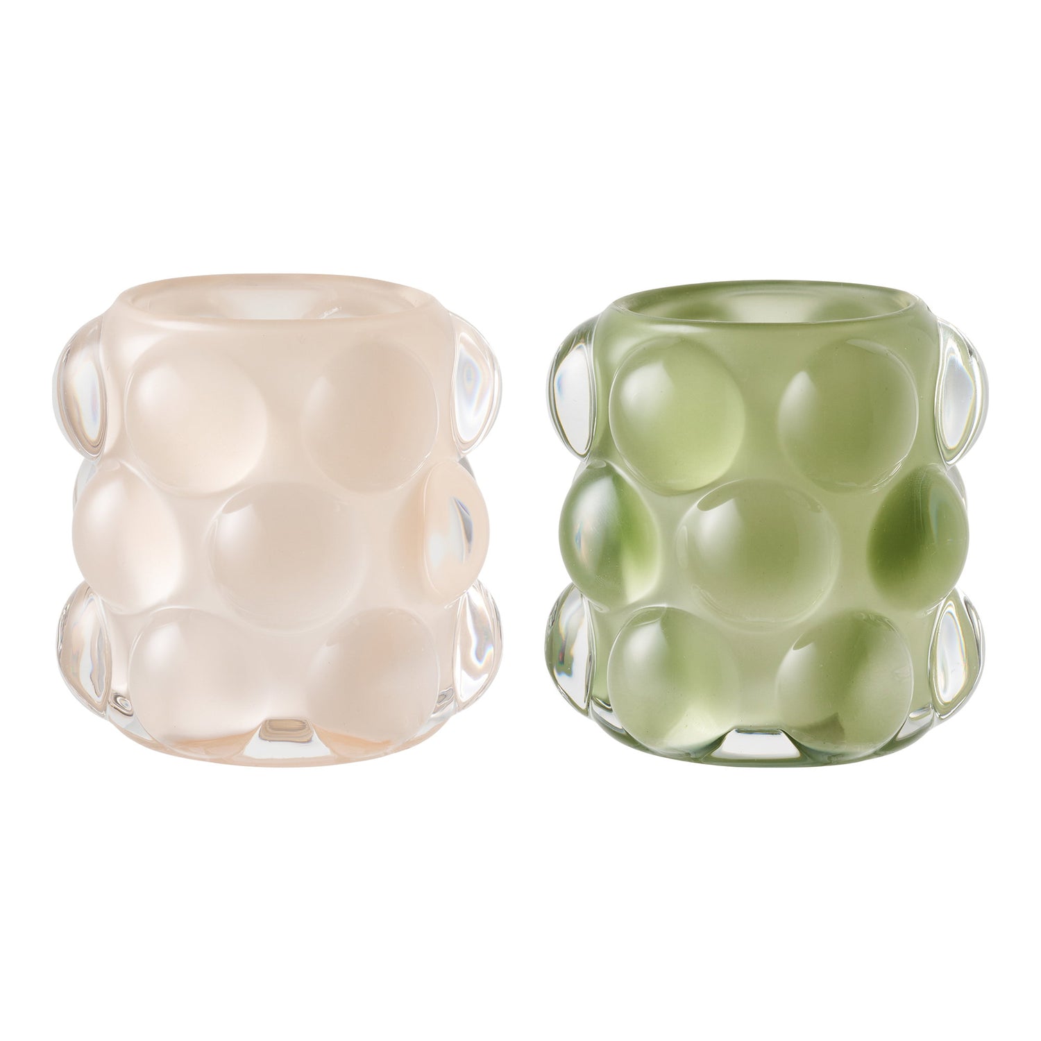 Candle Holder – Beige / Green – 8,5×8,5 cm
