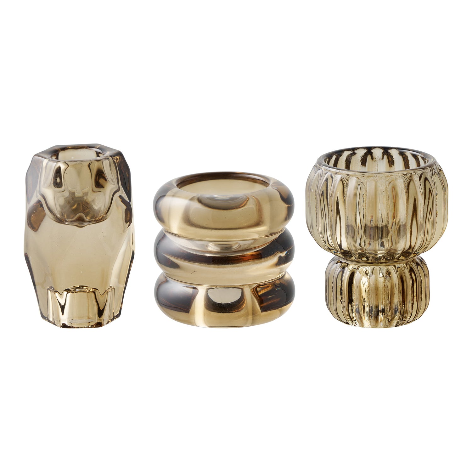 Candle Holder – Smoked brown – 7/6,5/5,5×7/6,5/5,5 cm