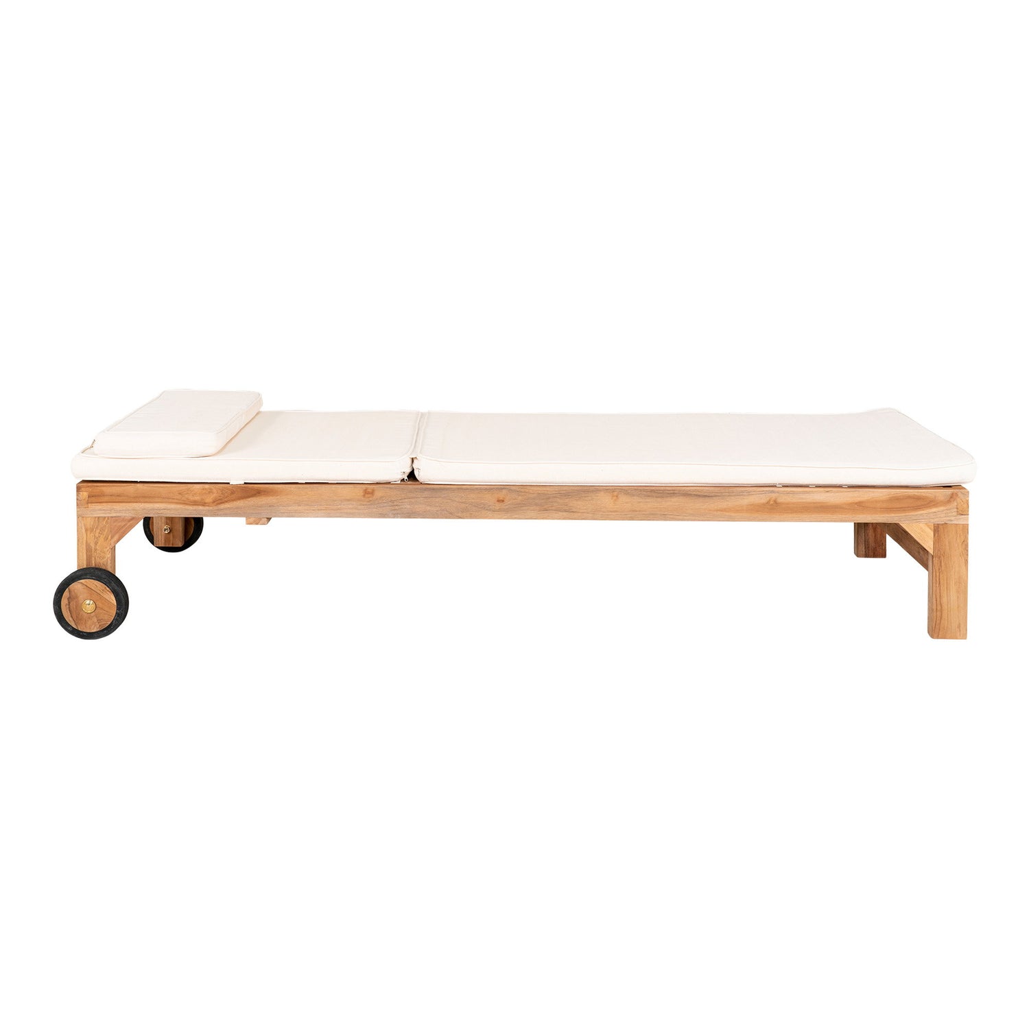 Andorra Sun Lounger with Cushion – Natural / White