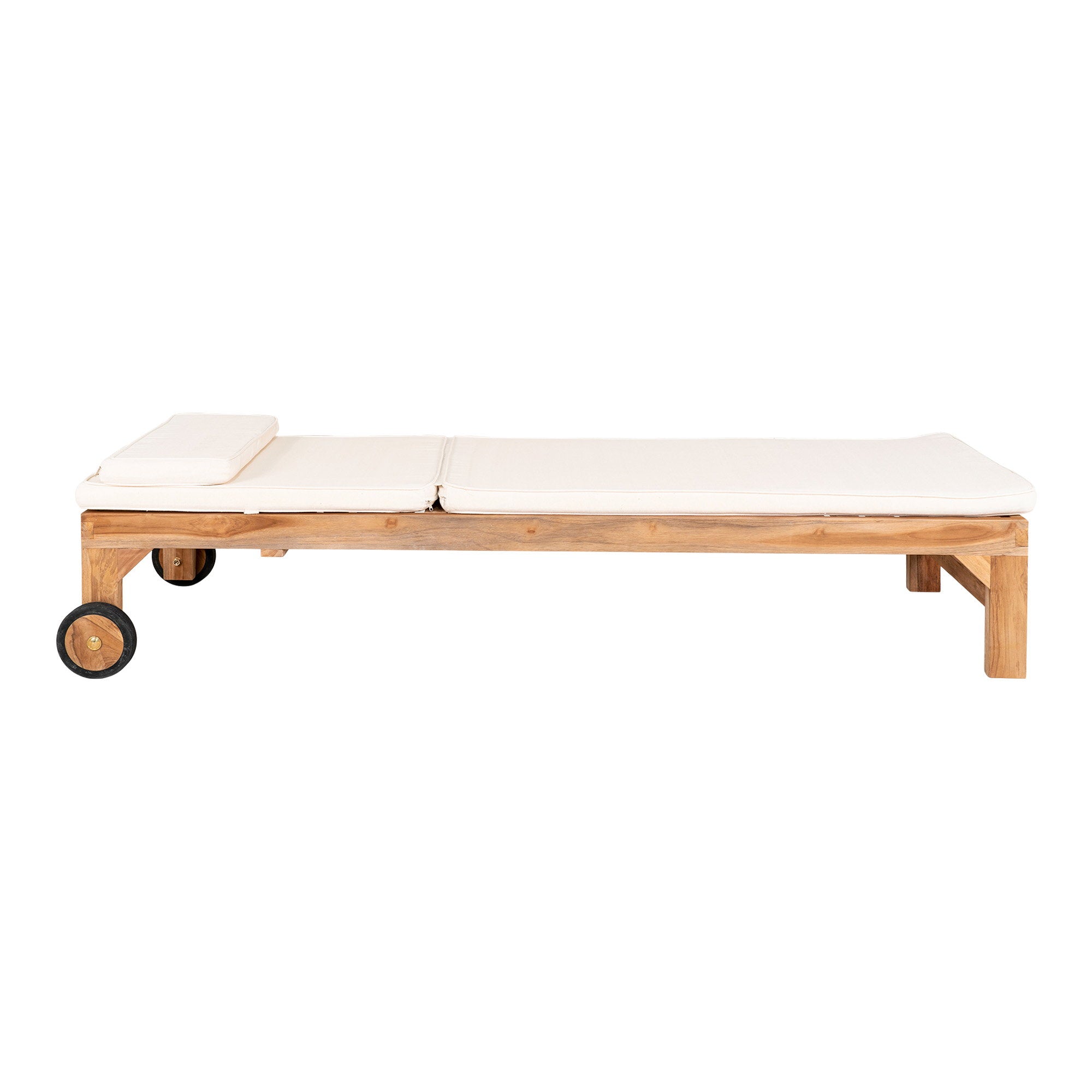Andorra Sun Lounger with Cushion – Natural / White