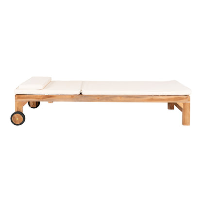 Andorra Sun Lounger with Cushion – Natural / White