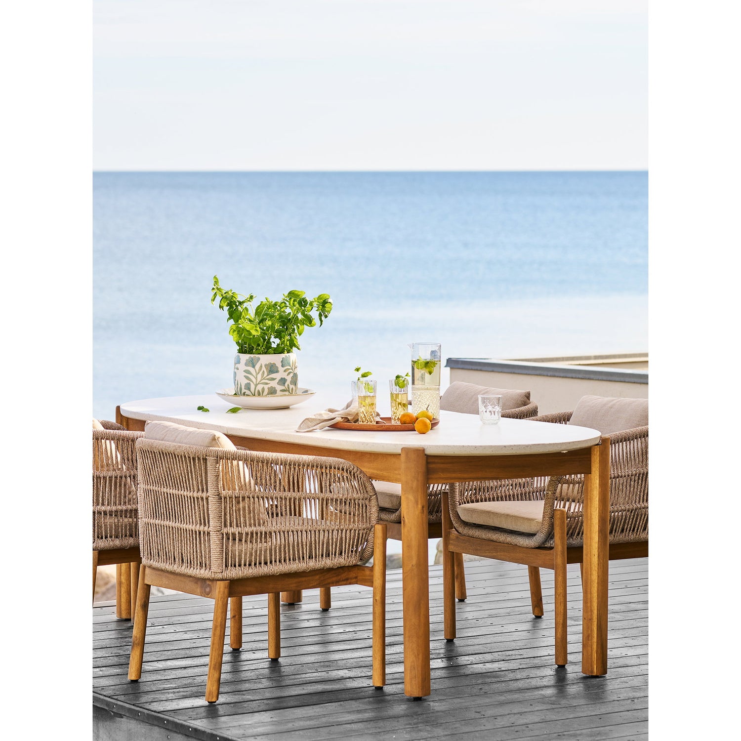 Terracina Dining Table – Natural / White