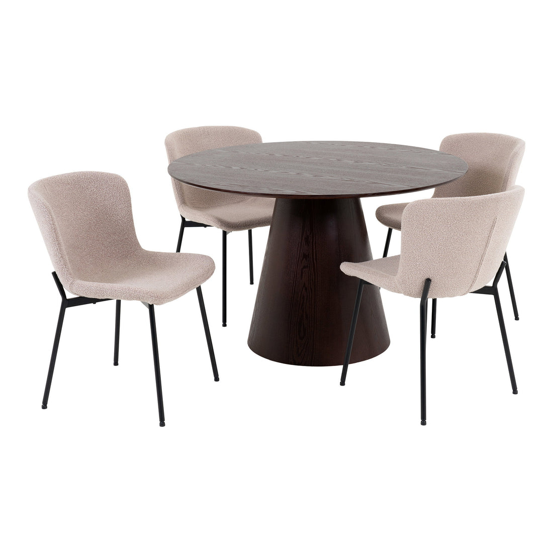 Bolton and Maceda Dining Set – Dark brown, beige