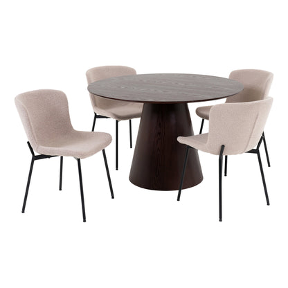 Bolton and Maceda Dining Set – Dark brown, beige
