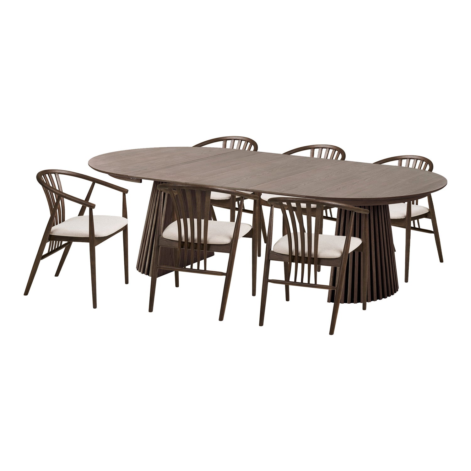 Osaka and Agustin Dining Set – Oak – Natural / Smoked