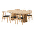 Osaka and Artenara Dining Set – PU Leather – Oak / Nature / Black