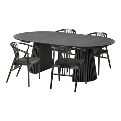 Osaka and Agustin Dining Set – Oak – Black