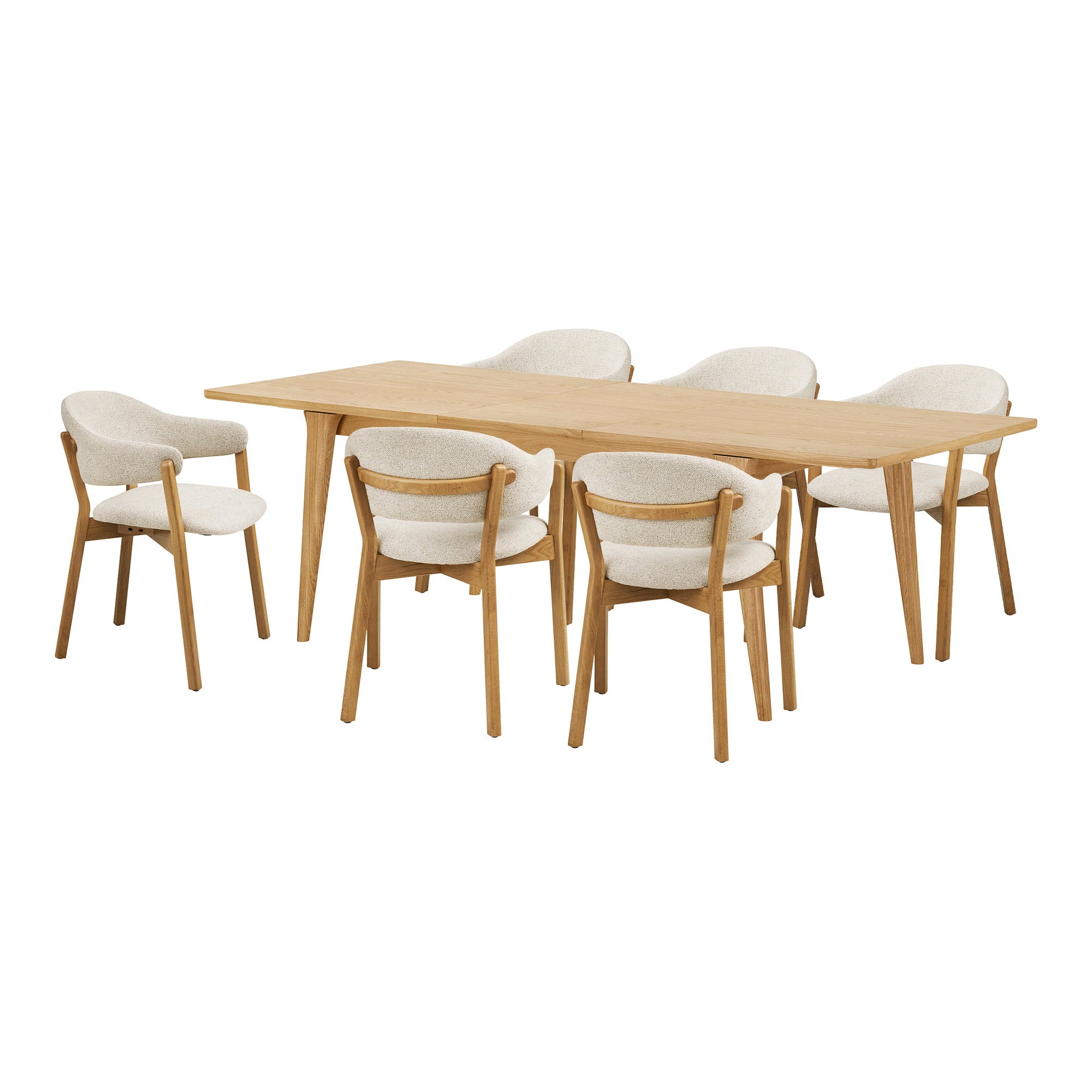 Darwin and Dunkirk Dining Set – Oak – Natural / Beige