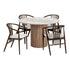 Athens and Agustin Dining Set – Oak – White / Dark Brown / Smoked