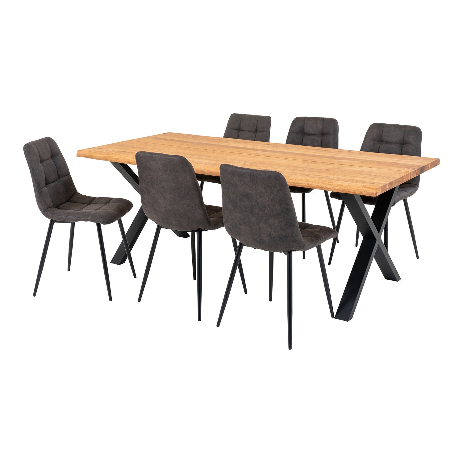 Toulon and Middelfart Dining Set – Microfibre – Nature / Grey