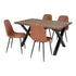 Toulon and Stockholm Dining Set – PU Leather – Natural / Brown