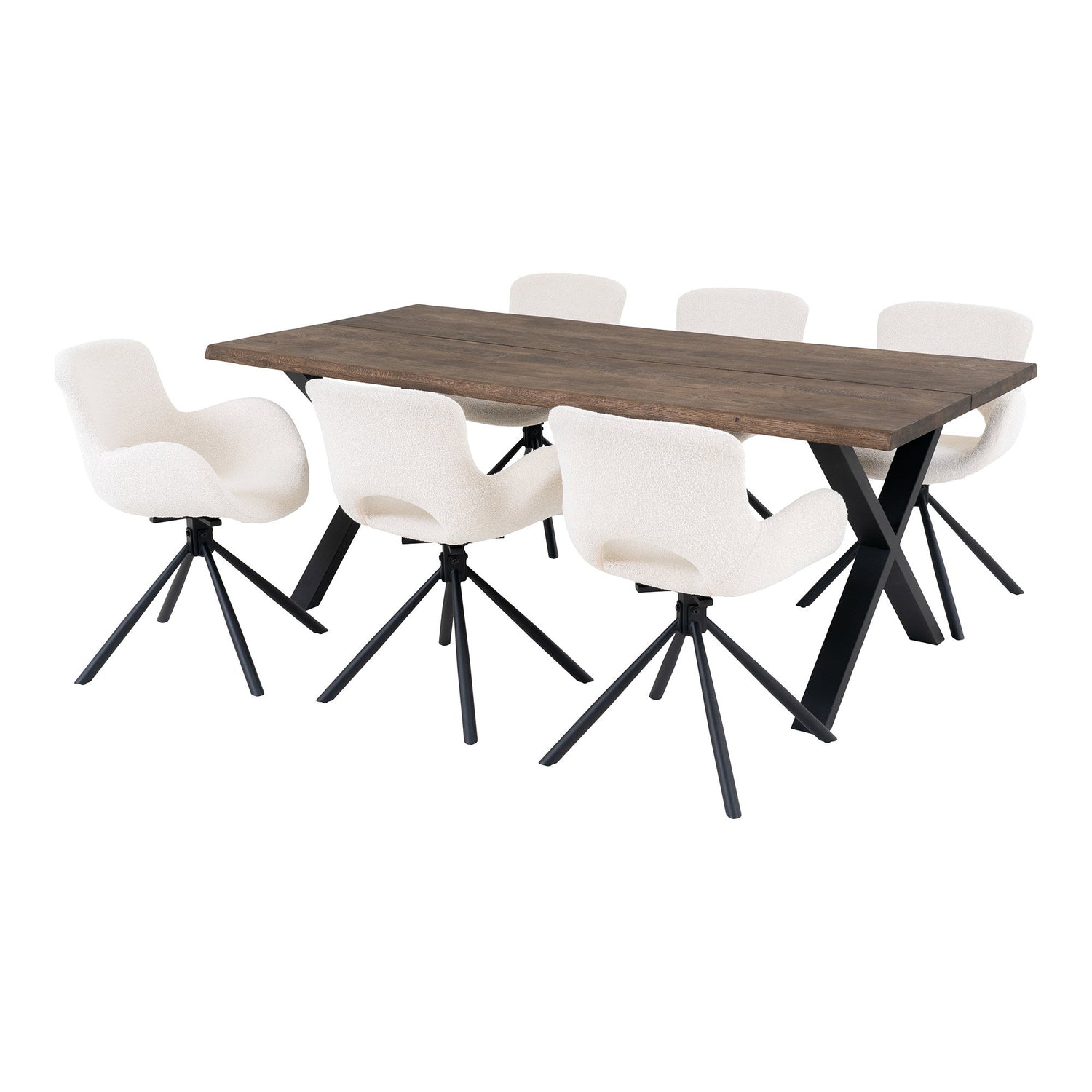 Toulon and Amorim Dining Set – Oak – Nature / Off-white