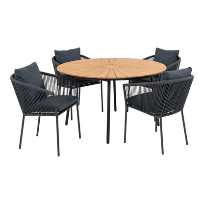 Cleveland and Salerno Garden Set – Grey / Black / Nature