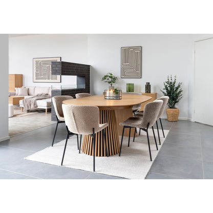 Osaka and Maceda Dining Set – Oak – Oak / Beige