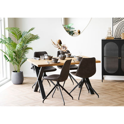Toulon and Monaco Dining Set – Microfibre – Nature / Grey