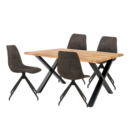 Toulon and Monaco Dining Set – Microfibre – Nature / Grey