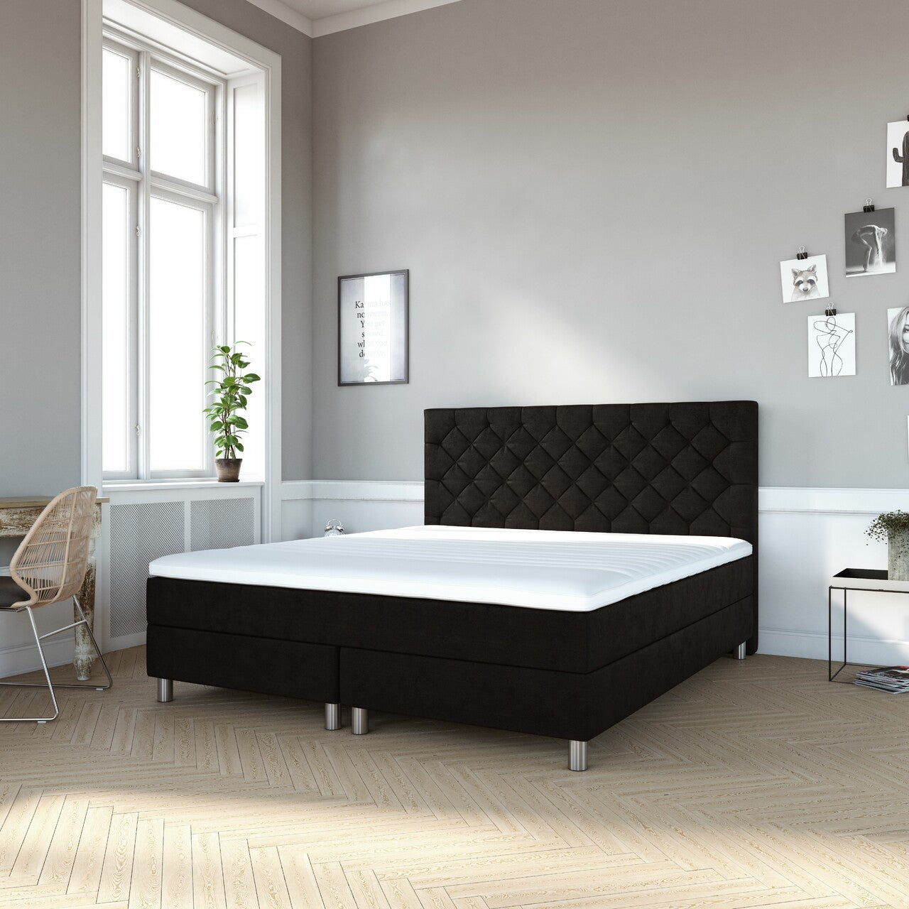 DREAM Classic Continental 160 x 200 cm, 5-Zone Pocket Spring, incl. 40 mm. top mattress